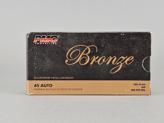 50rd PMC Bronze 45 Auto 185gr JHP Ammo