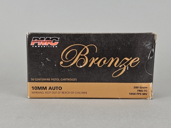 50rd PMC Bronze 10mm Auto FMJ-TC Ammo