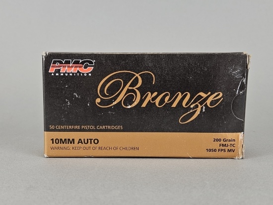 50rd PMC Bronze 10mm Auto FMJ-TC Ammo