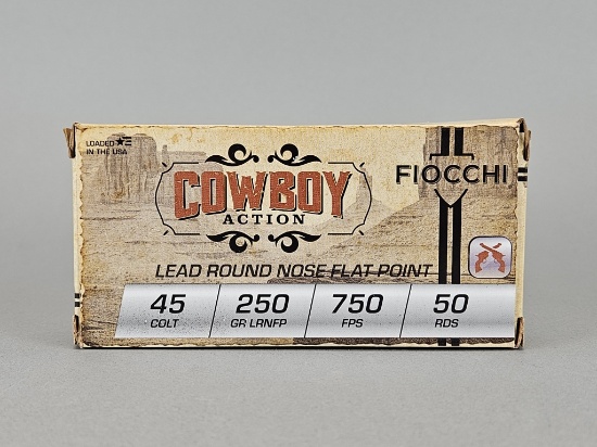 50rd Fiocchi Cowboy Action 45 Colt LRNFP Ammo