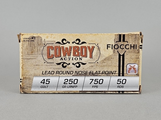 50rd Fiocchi Cowboy Action 45 Colt LRNFP Ammo