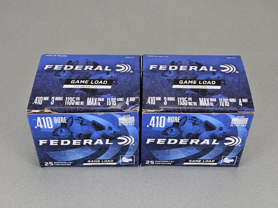 2-25rd Boxes Federal .410 Bore Game Loads