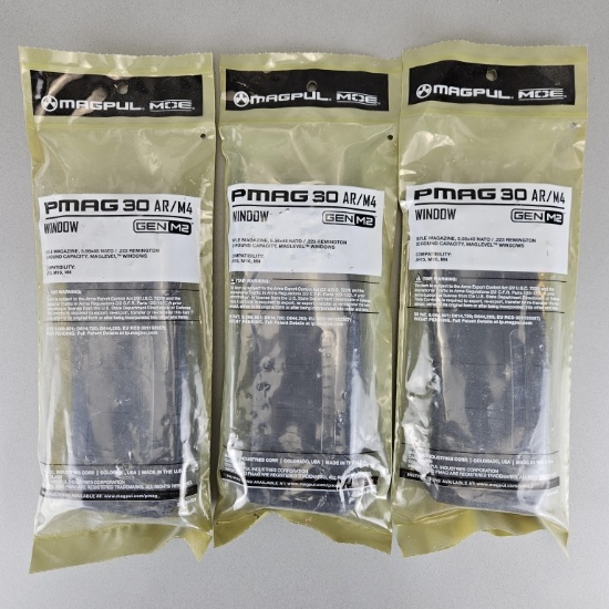 3 - Magpul MOE PMAG Window Gen M2 Magazines
