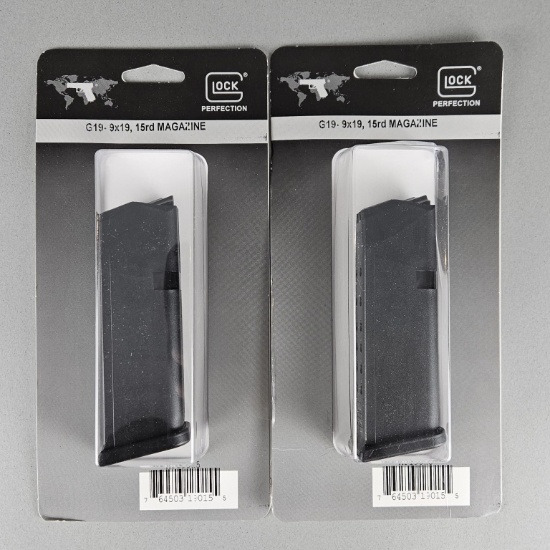 2 - Glock G19 9x19 15rd Magazines