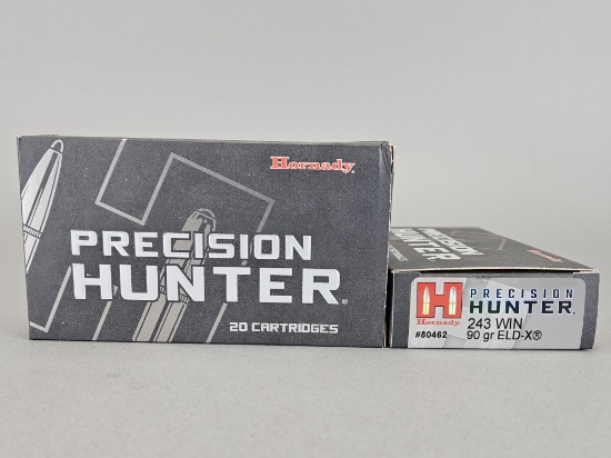 2 - 20rd Hornady Precision Hunter 243WIN Ammo