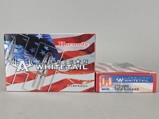 2-20rd Hornady American Whitetail 270 WIN Ammo