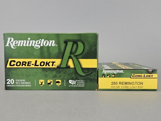 2-20rd Remington Core-Lokt 280 Remington PSP Ammo