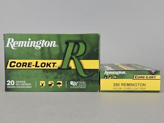 2-20rd Remington Core-Lokt 280 Remington PSP Ammo