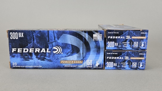 3-20rd Federal Power Shok 300 BLK JSP Ammo
