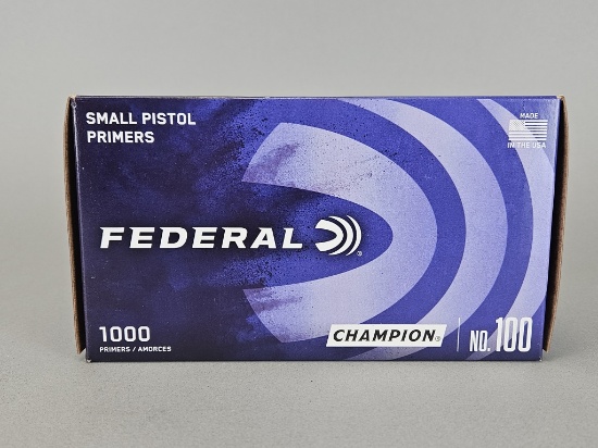 1000 Small Pistol Primers - Federal Champion No100