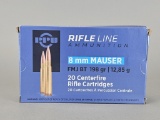 20rd PPU Rifle Line 8mm Mauser FMJ BT Ammo