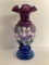 Signed Hand Painted Fenton Mulberry Vase