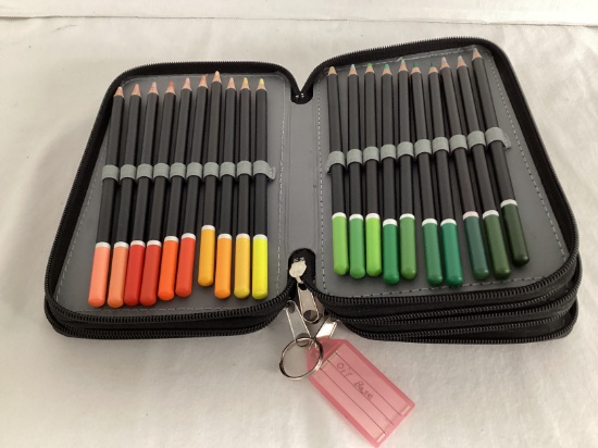 Oil Based Colored Pencils in Four Compartment Carry Case