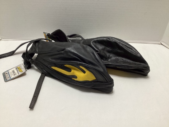 Two New Truck Stuff Black Leather with Yellow Flame Skull Caps