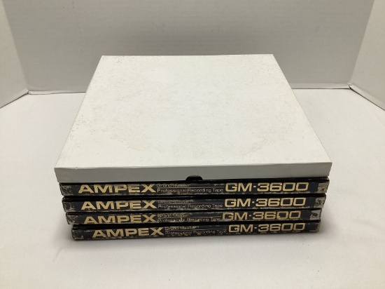 Five Ampex Grand Master Professional Recording Tape Reels