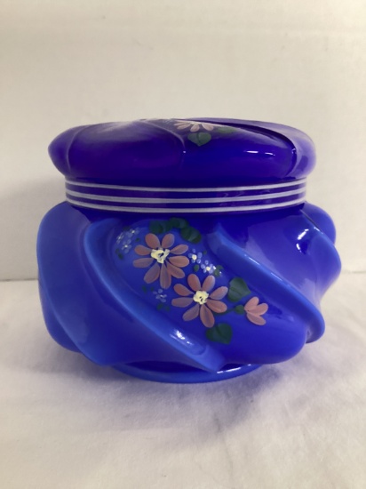 Signed Hand Painted Fenton Jar