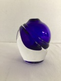 Signed Two Color Chambered Paperweight