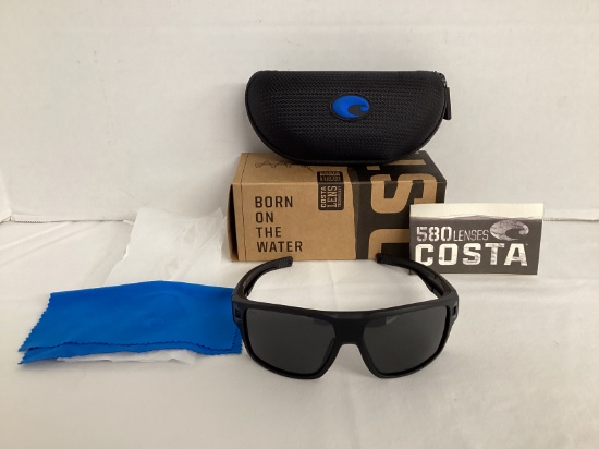 New Costa Diego Matte Black Sunglasses with Black Lenses