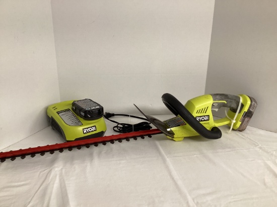 Ryobi One+ 18V Cordless Hedge Trimmer with Two Batteries and Charger