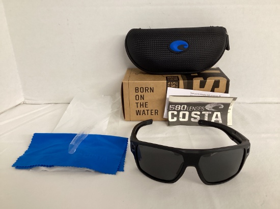 New Costa Diego Matte Black Sunglasses with Black Lenses