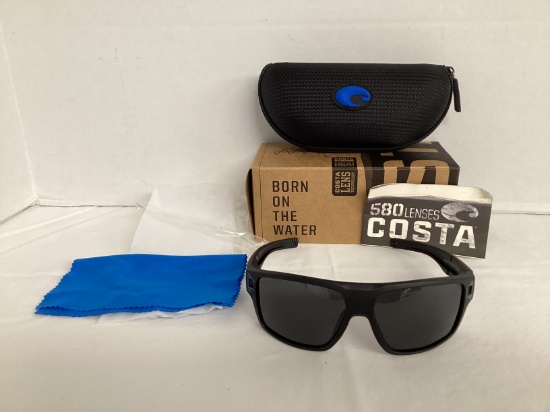 New Costa Diego Matte Black Sunglasses with Black Lenses