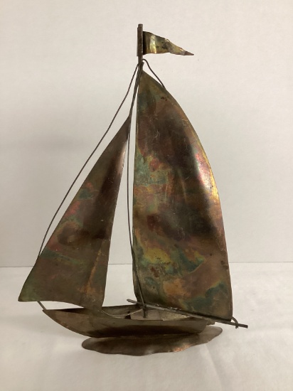 Metal Sailboat Sculpture
