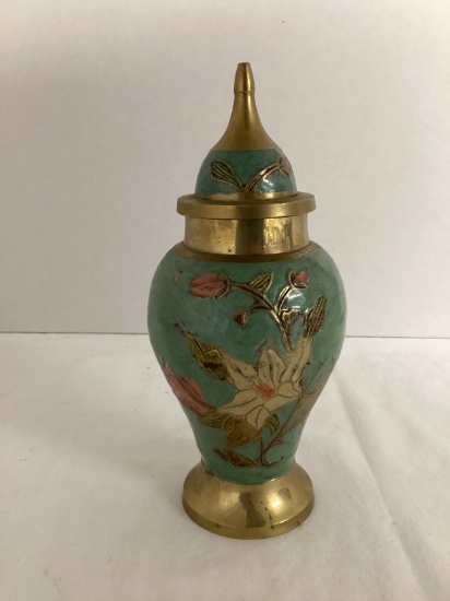 Enameled Brass Jar