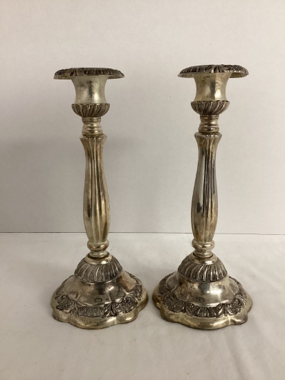Pair of Godinger Silver Art Candlesticks