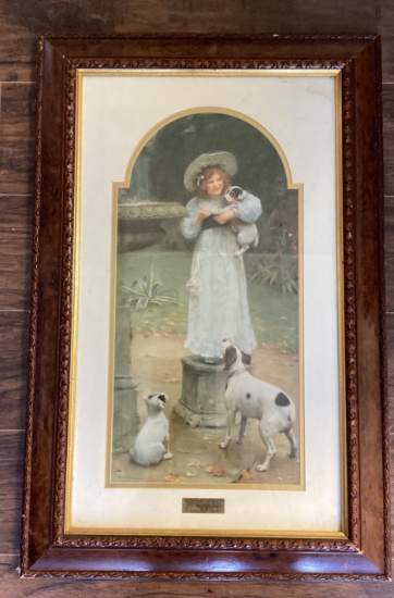 Framed Matted Print of The Favorite of the Litter by Arthur Elsey