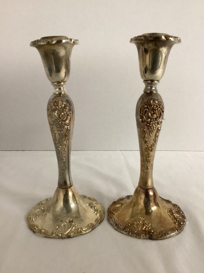 Pair of Godinger Silver Art Candlesticks