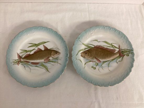 Two Carlsbad Austria Fish Plates