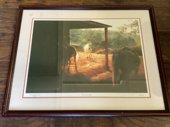 Framed, Matted, Signed, and Numbered Douglas Grier Breakfast Time Print