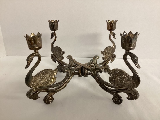 Two Piece Swan Candelabra