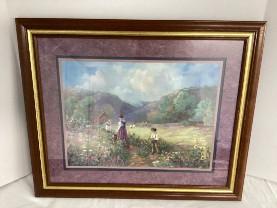 Framed Matted Home Interior Field of Flowers by Betty Zelder Print
