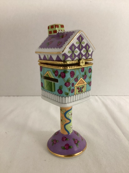 Enameled Metal Postage Stamp Dispenser Mailbox