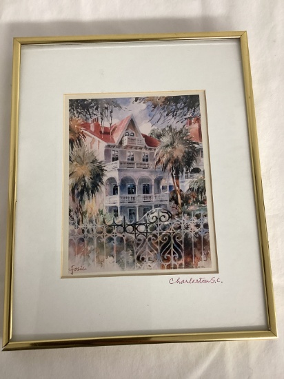 Framed, Matted, and Signed Charleston SC Print