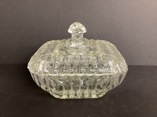 Glass Covered Candy Dish