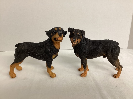 Two Rottweiler Dog Figures