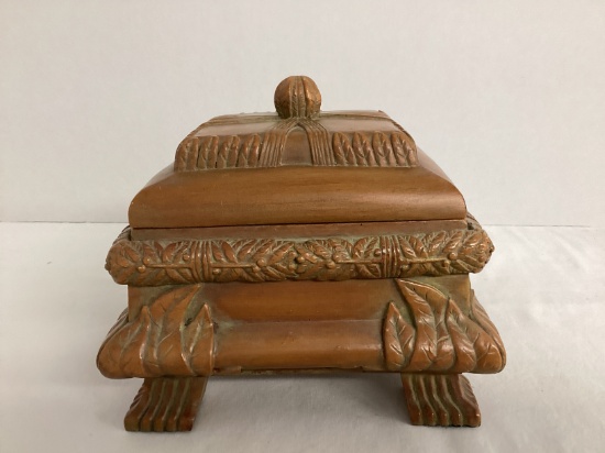 Large Faux Wood Trinket Box