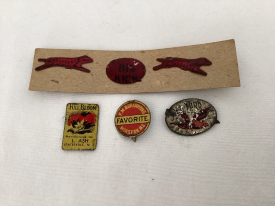 Vintage Metal Tobacco Tags