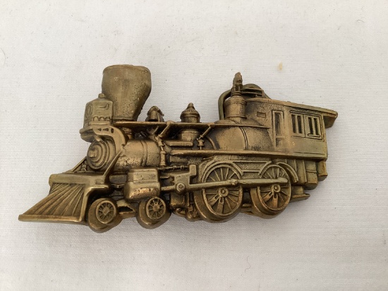 1978 Baron Buckle Solid Brass Train Belt Buckle