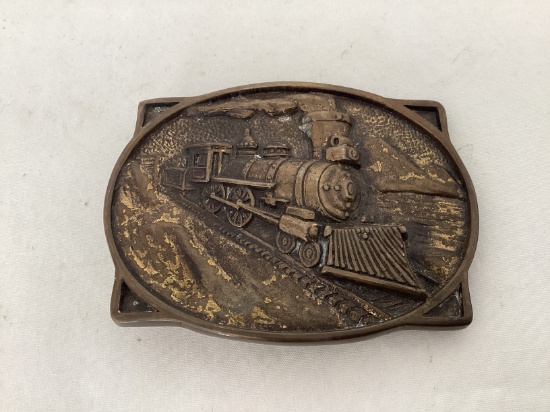 BTS Solid Brass Train Belt Buckle