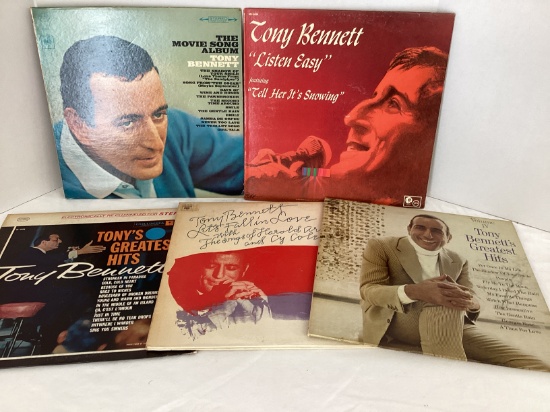 Five Tony Bennett Vinyl LP Record Albums