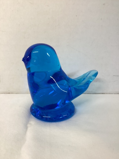 1992 Bluebird of Happiness Glass Figurine Signed Leo Ward