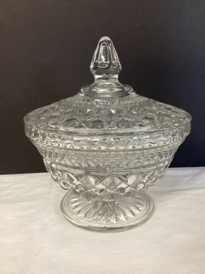 Anchor Hocking Wexford Pedestal Candy Dish with Lid