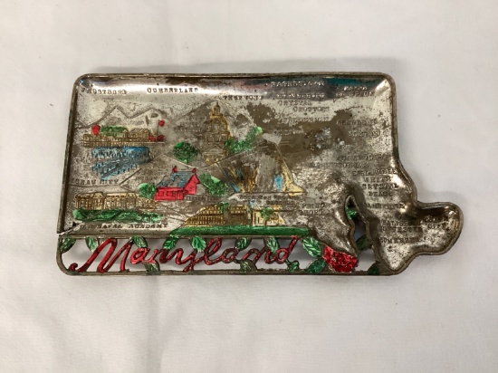 Vintage Maryland Souvenir Metal Tray