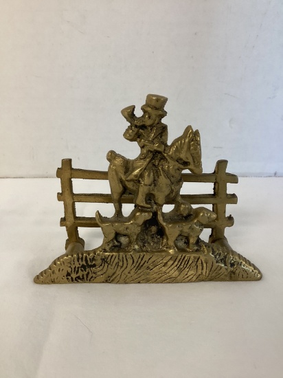 Brass Huntsman Business Card Letter Holder