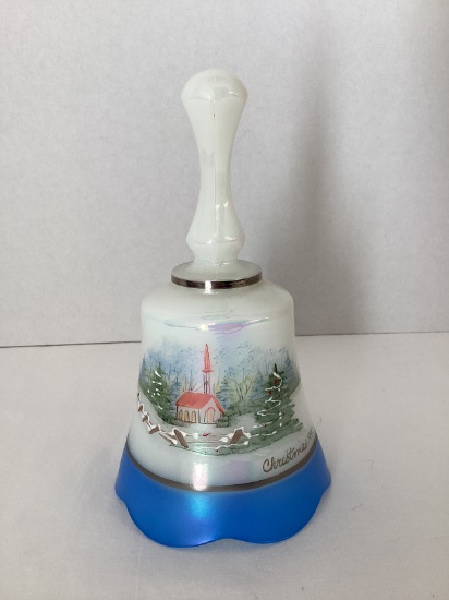 Fenton Hand Painted Christmas 1990 Bell