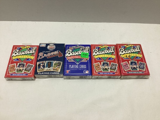 Five Sets of Baseball Playing Cards