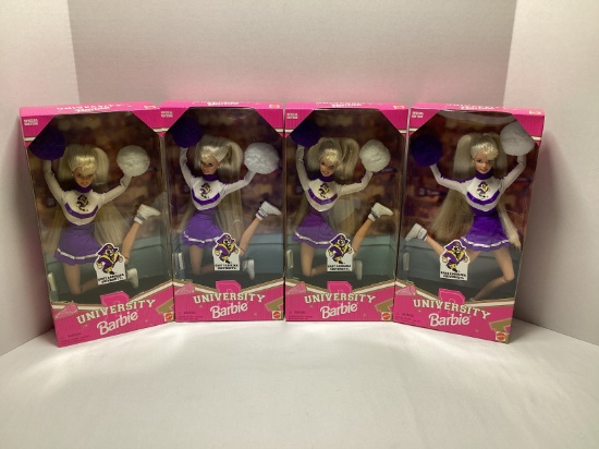 Four East Carolina University Barbie Dolls